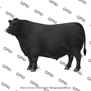 Angus black bull overweight 360