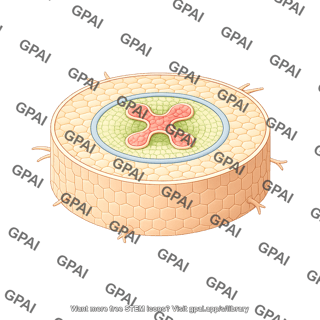 Root monocot horizontal cross section 3d