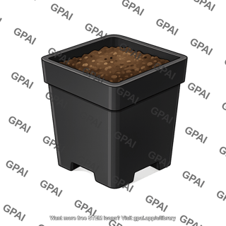 Plant pot square with soil