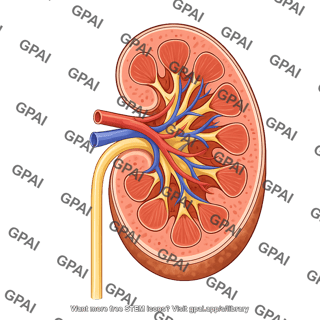 Cow kidney with cross section