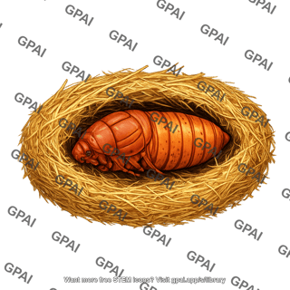 Palm moth pupa paysandisia archon in cocoon