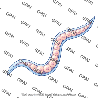 C. elegans gonad arm with gonads