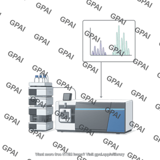 Liquid chromatography mass spectrometry lc ms ms with generic mass spectrum graph callout