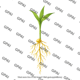 Corn seedling v3 with roots