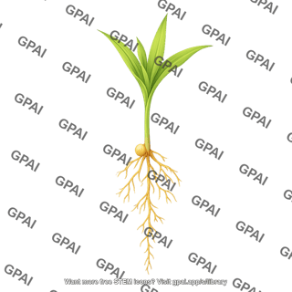 Corn seedling v2 with roots