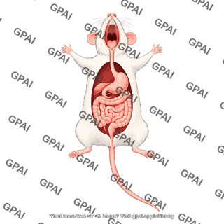 Mouse supine gi tract with esophagus and oral cavity