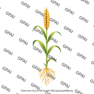Wheat grain filling stage with roots