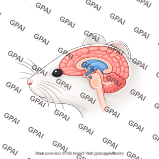 Mouse head lateral with sagittal brain