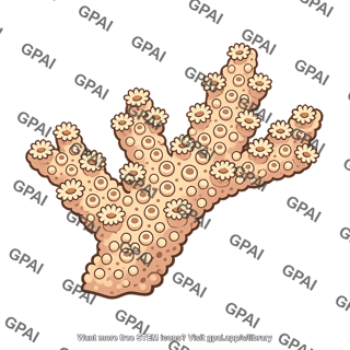 Branching coral branch with polyps