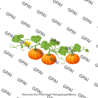 Pumpkin plant with medium pumpkins