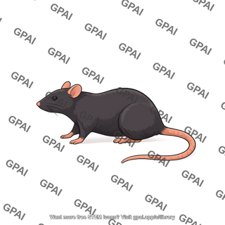 Rat black lateral curved tail