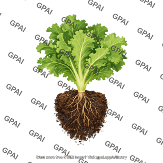 Lettuce with roots covered in soil