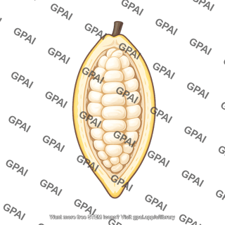 Cacao fruit cross section