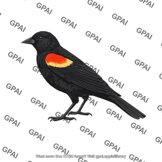 Red winged blackbird agelaius phoeniceus male