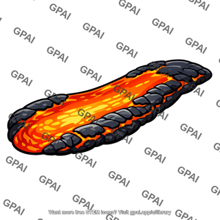 Molten lava flow