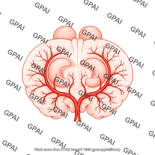 Mouse brain coronal cut arteries