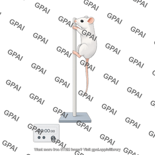 Mouse pole test with mouse at top dorsal with timer