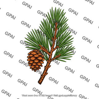 Pine branch with cone