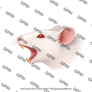 Mouse head lateral open mouth