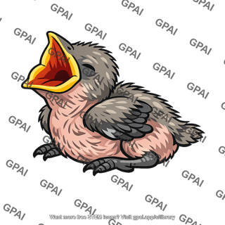 Bird nestling open beak