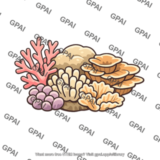 Coral reef clipart cluster