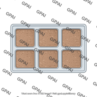 Plant growth tray top view with growth medium