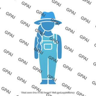 Farmer standing long hair symbol