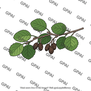 Alder branch with female catkins