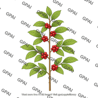 Coffee tree with fruit