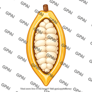 Cacao fruit cross section