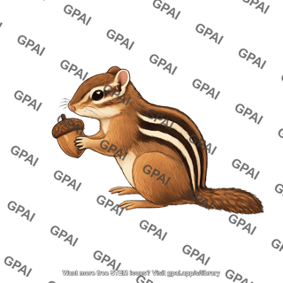 Eastern chipmunk with acorn