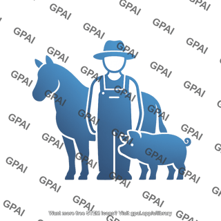 Farmer with livestock symbol