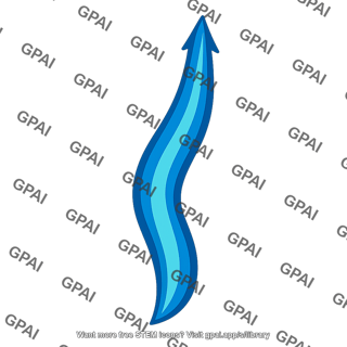 Curved blue arrow