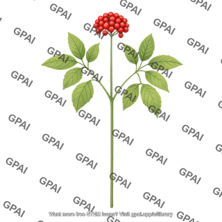 Ginseng plant with berries
