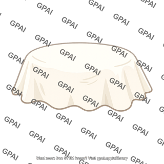 Round table with tablecloth