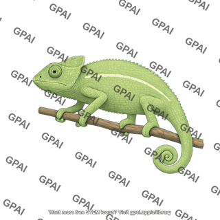 Common chameleon on stick 774