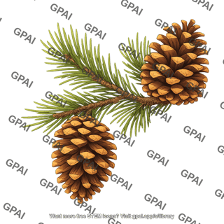 Pine cones pinus ponderosa on branch 172