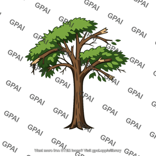 Tree wind damaged