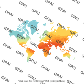 World map future temperature projection