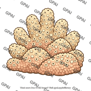 Coral colony with polyp openings