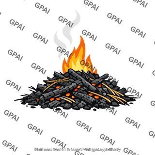 Burning charcoal