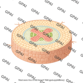 Root dicot horizontal cross section 3d