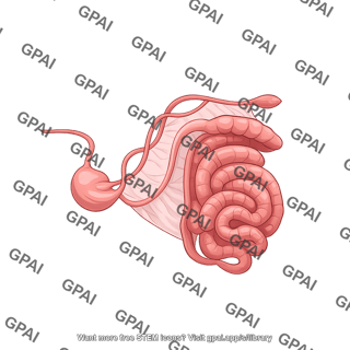 Pig gi tract semi anatomical with mesenteric folds left side