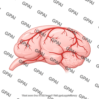 Mouse brain lateral with arteries