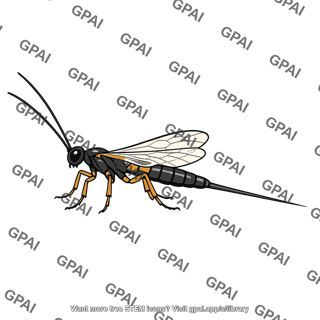 Parasitoid with ovipositor