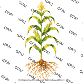 Corn vt with magnesium deficiency with roots