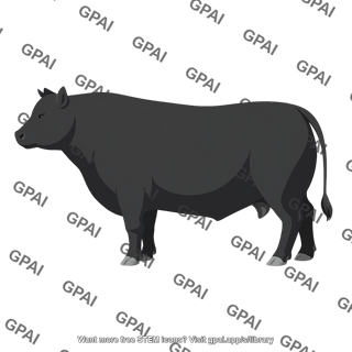 Bull angus black overweight