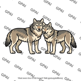 Breeding pair wolf