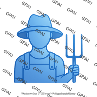 Farmer with pitchfork symbol