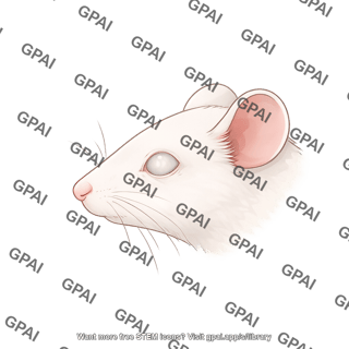 Mouse head lateral cloudy eyes